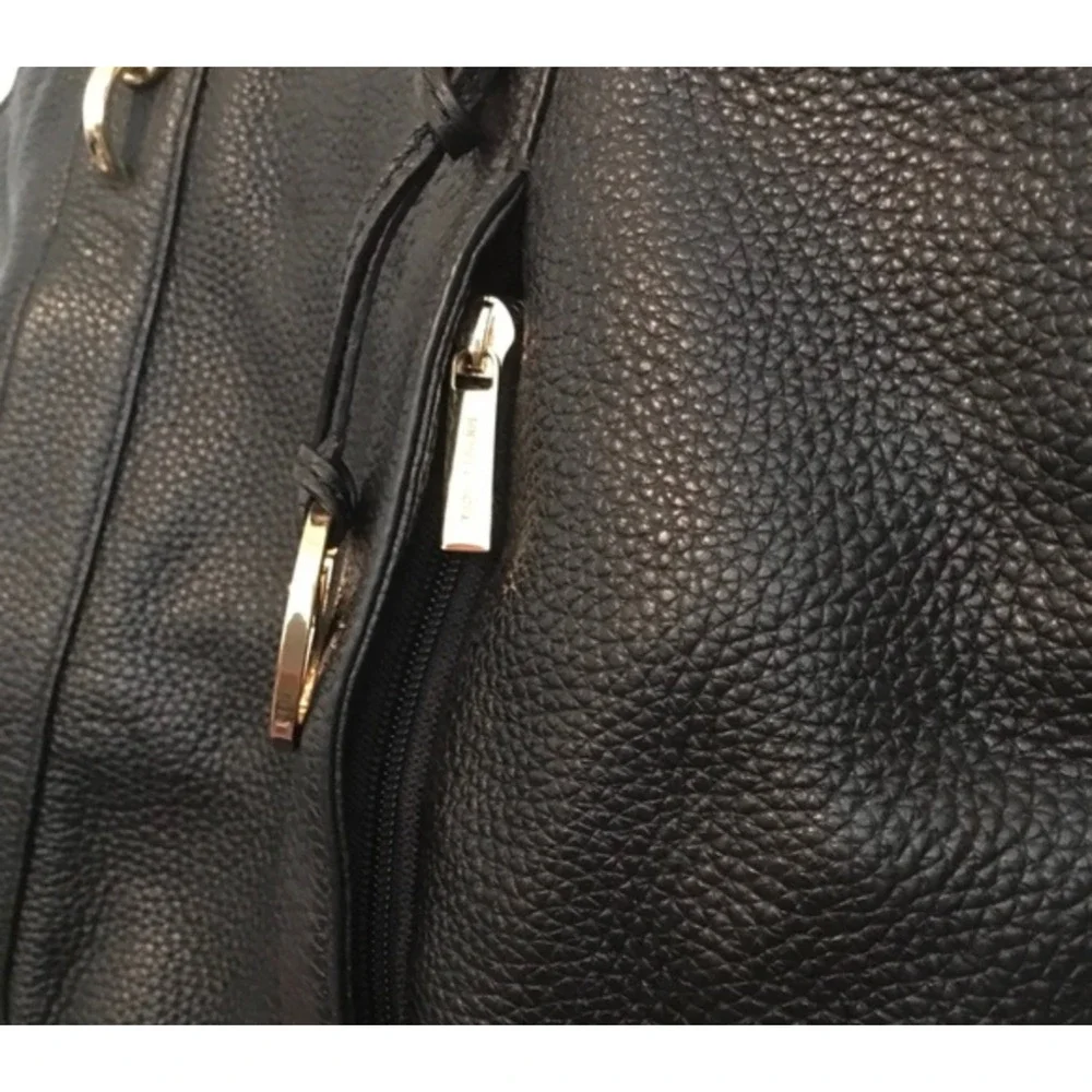 Michael Kors Black Leather Shoulder Bag Satchel Handbag - Picture 3 of 10